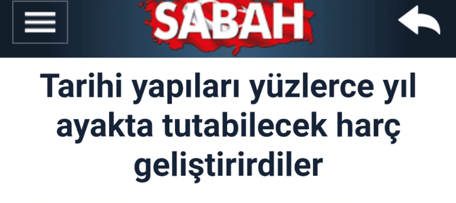 TARİHİ YAPILARI YÜZLERCE YIL AYAKTA TUTACAK HARÇ SİSTEMi